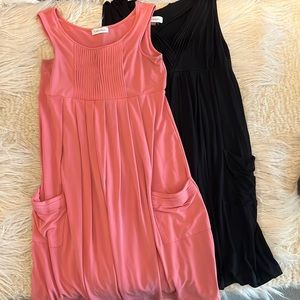 Two Calvin Klein midi dresses with pockets comfy and cute 🥰
